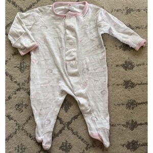 Magnetic Me 100% Cotton Pink White Footie One-Piece Newborn 5-8 lb